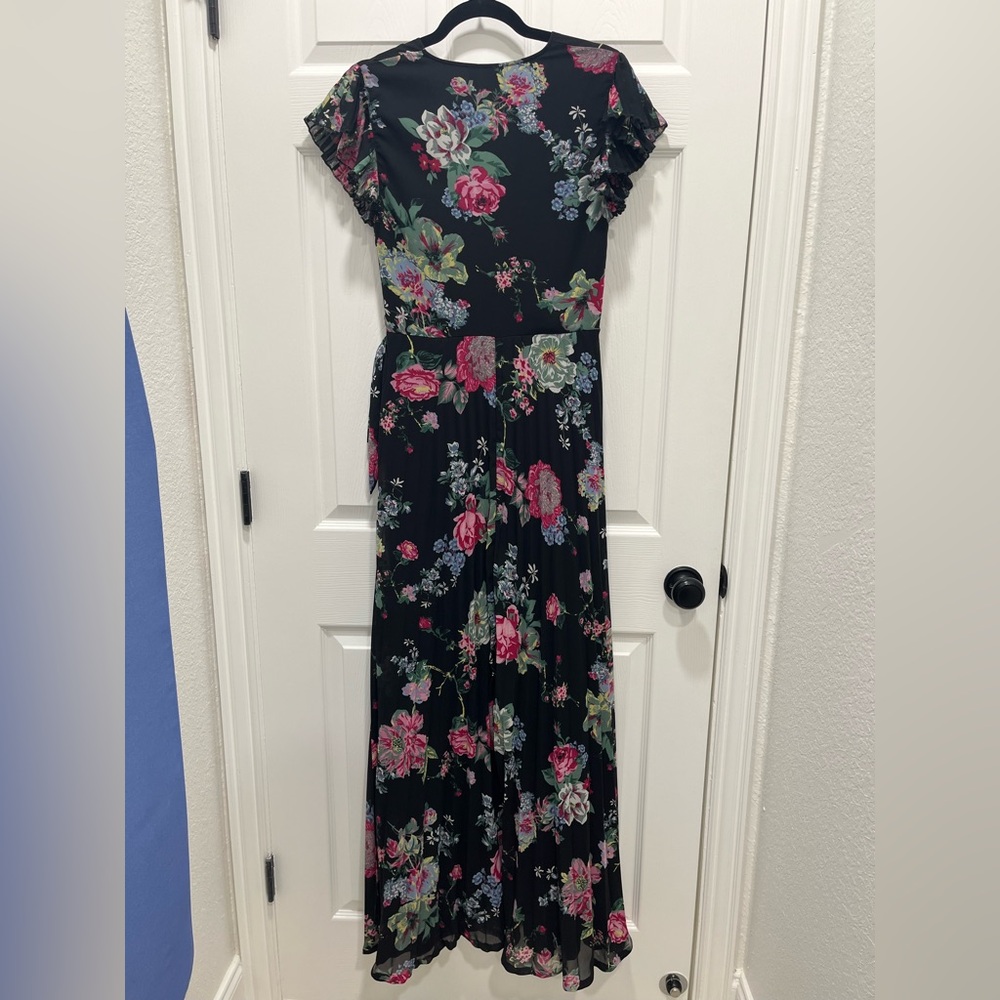ASOS Black Floral Maxi Dress with Pink and Green Accents - Picture 5 of 9